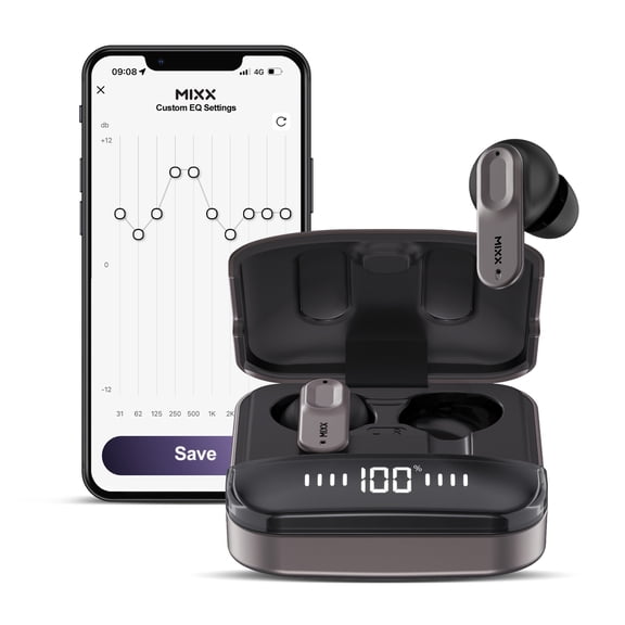 Mixx StreamBuds Ultra Mini Built-in Microphone Bluetooth In-Ear Earbuds w/ Charging Case , Gunmetal Black , USUL-MI-BK-006