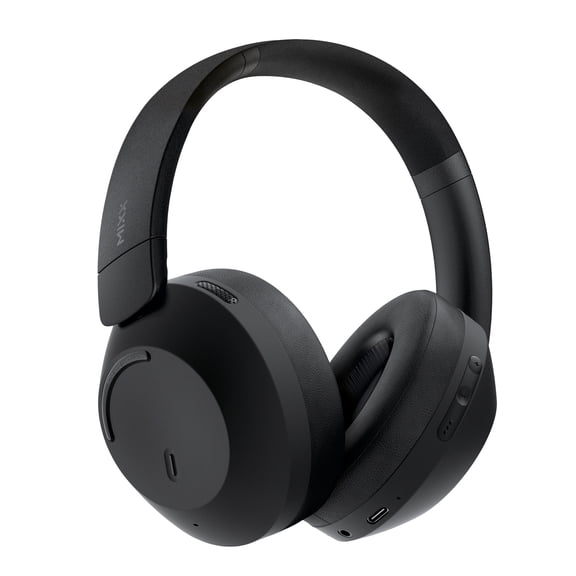 Mixx StreamQ C4 ANC Bluetooth Folding Over-Ear Headphones with Mic, Active Noise Canceling/Transparent Modes, up to 40 Hours Play Time , Black