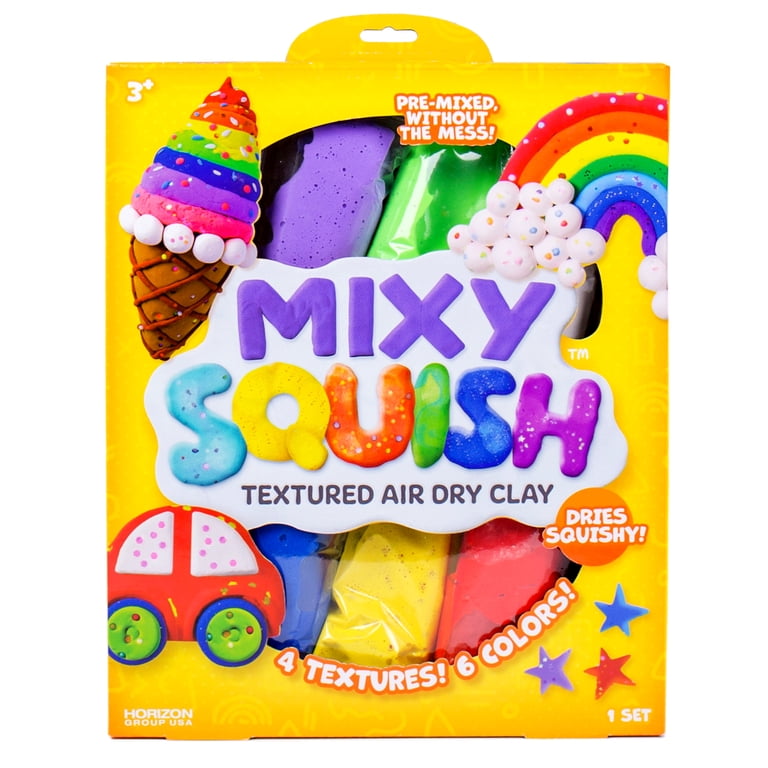 Mixy Squish Rainbow Air-Dry Clay Set, Colorful and Textured Fun