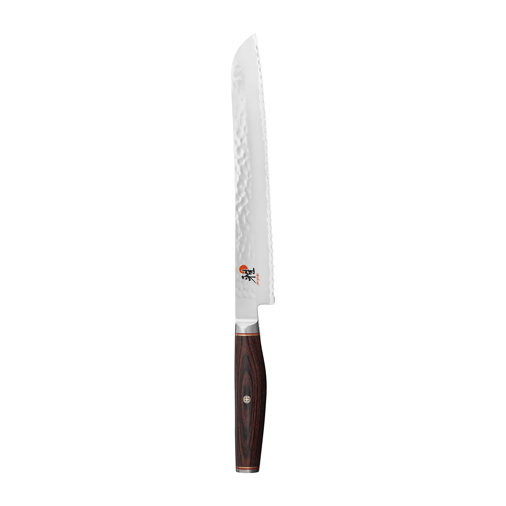 Artisan 9-inch Serrated Stainless Steel Bread Knife with Brown Wood Handle
