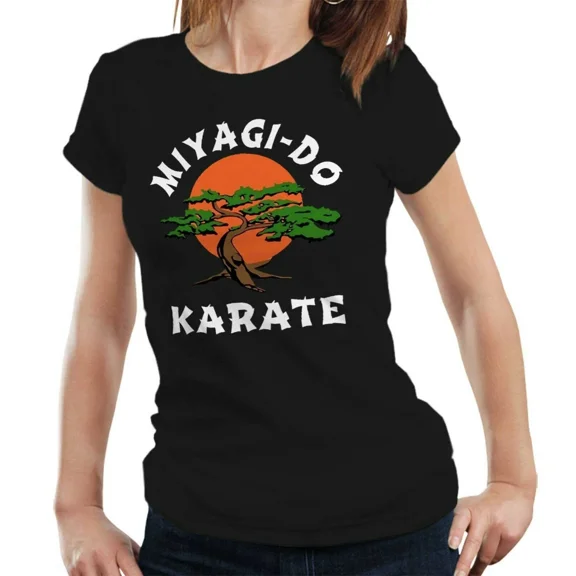 Miyagi Do Karate Cobra Kai Karate Kid 80s Movie TV Retro Semi Fitted Ladies T-Shirt, up to size 5XL