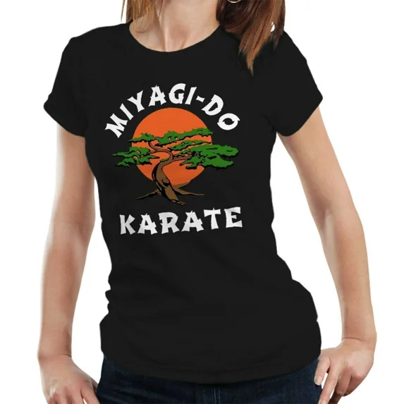 Miyagi Do Karate Cobra Kai Karate Kid 80s Movie TV Retro Semi Fitted Ladies T-Shirt, up to size 5XL