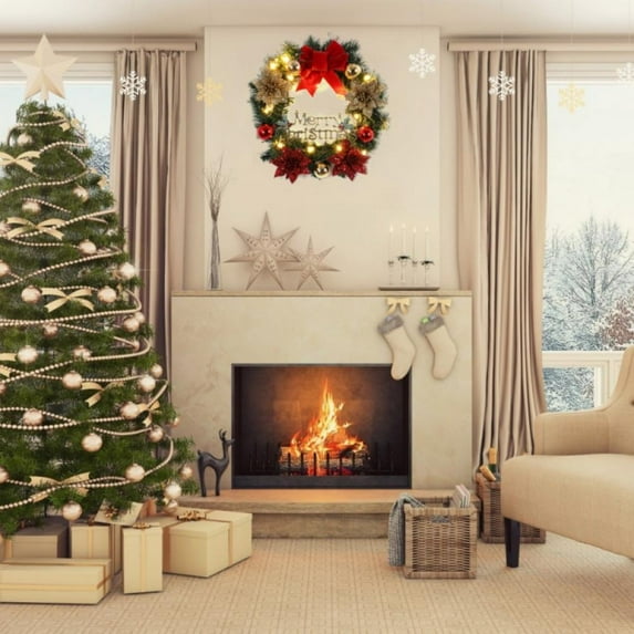 Miyanuby 15 LED the Best Christmas Wreaths,wreaths for Front Door,porch Decor,outdoor Christmas Decorations