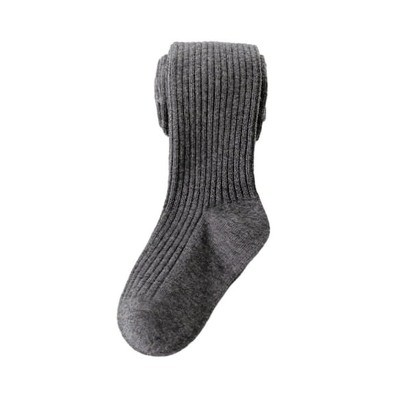 Miyanuby Baby Girls Tights Cable Knit Leggings Stockings Cotton Pantyhose for Newborn Infants Toddlers Dark Gray 1-12Y