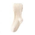 thumbnail image 1 of Miyanuby Baby Girls Tights Cable Knit Leggings Stockings Cotton Pantyhose for Newborn Infants Toddlers White 1-12Y, 1 of 9