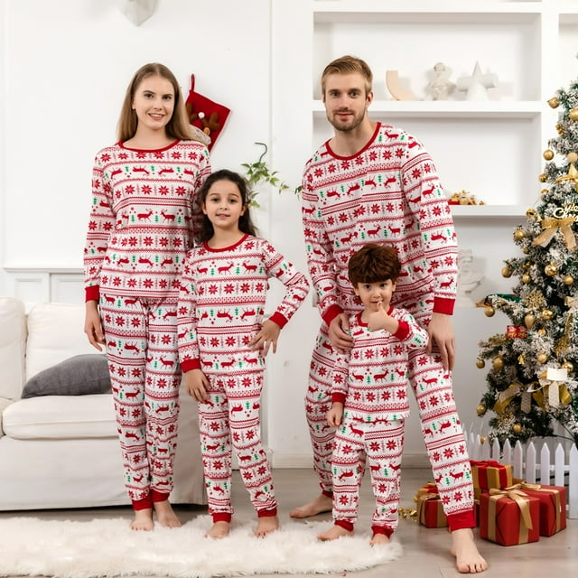 Miyanuby Christmas Pajama Set Family Holiday Pajamas Two Piece ...