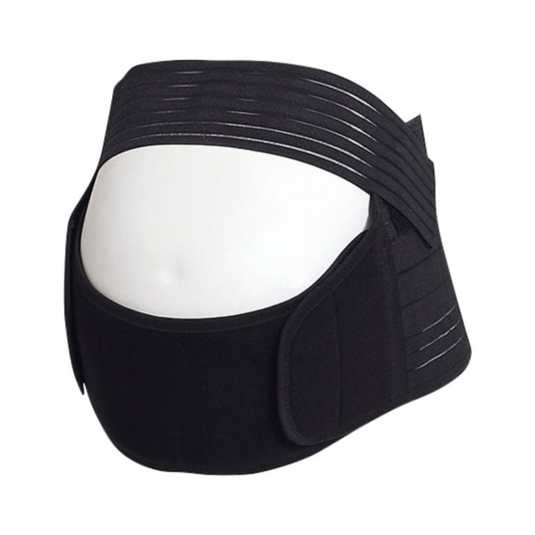 Maternity 3 In 1 Belly Band Support - Black with White Stripes Belly Bands Black Standard Size 3-in-1 Belly Band for  main image 3