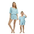 thumbnail image 1 of Miyanuby Mommy and Me Pajamas Set Polka Dot Print Short Sleeve Crewneck Tee with Polka Dots Short, 1 of 8