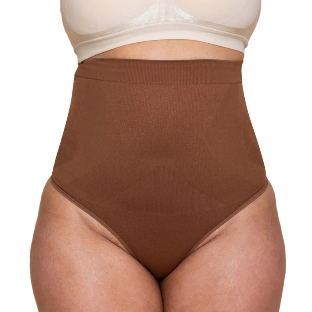 Miyanuby Werena Tummy Control Shapewear Thong for Women Seamless High Waist  Body Shaper Panties Girdle Shaping Underwear Coffee S-4XL 