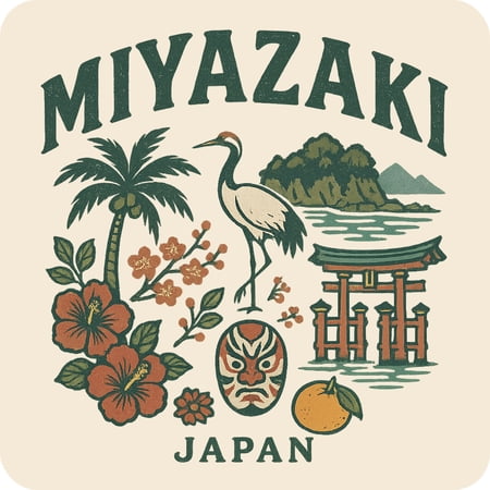 Miyazaki Japan Keepsakes Souvenir Vinyl Sticker – Destination Travel Keepsake Collectible (6-Inches Wide)