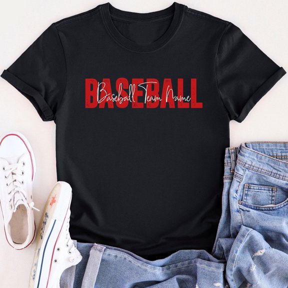 MiyazakiLy Baseball Custom Team Name T Shirt, Personalized Baseball Tee, Baseball Player Gifts, Baseball Custom T Shirt, Baseball Player Tee, Game Day