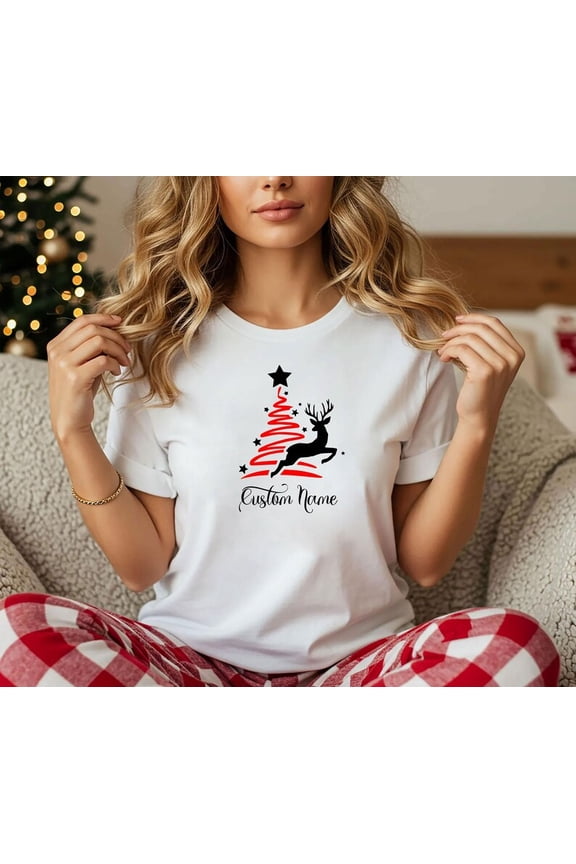Custom Matching Family Christmas Shirt,Christmas Custom Name Tree Tee ,Christmas Trees Tshirt,Tis The Season Tshirt,Holiday Tee, Custom Tree