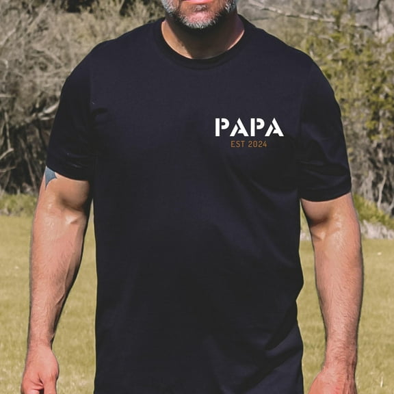 MiyazakiLy Custom Name Papa Shirt, New Dad Gift, Dad Shirt, Father's Day Gift, Pregnancy Announcement Shirt, Dad 2024 Shirt, Personalised Papa Shirt