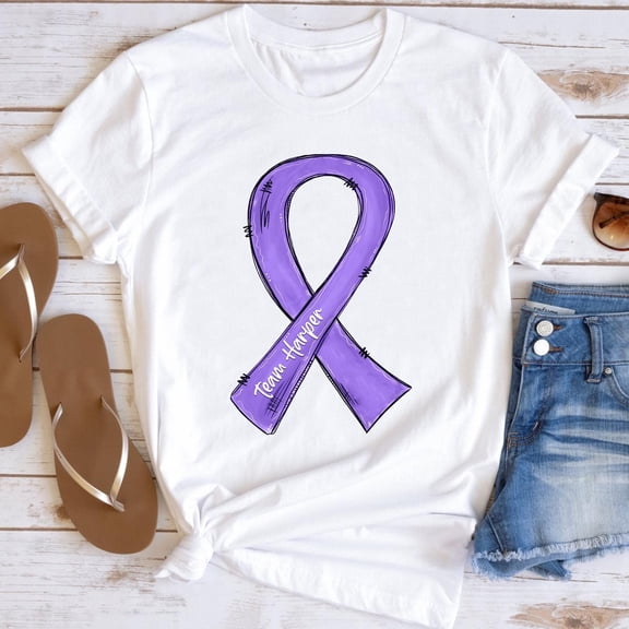 MiyazakiLy Hodgkin Lymphoma Cancer Ribbon Shirt, Purple Ribbon Awareness Tee, Team Hodgkin Support, Survivor Gift, Matching Group Shirts, Warrior Tee