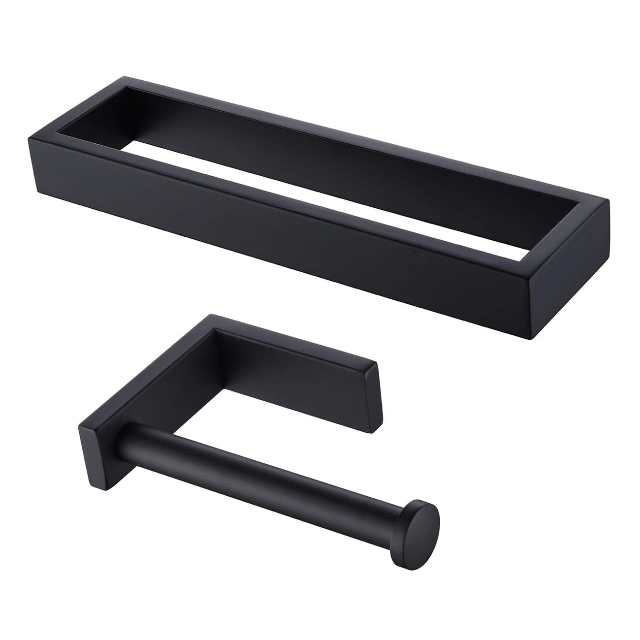 Miyili Matte Black 2-Piece Bathroom Hardware Kit Set Stainless Steel