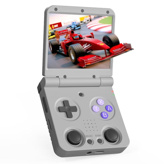 Miyoo Flip V2 Clamshell Retro Handheld, 3.5 Inch IPS Linux Portable Emulator for GBA N64, Gift for Him