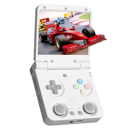 Miyoo Flip V2 Clamshell Retro Handheld, 3.5 Inch IPS Linux Portable Emulator for GBA N64, Gift for Him