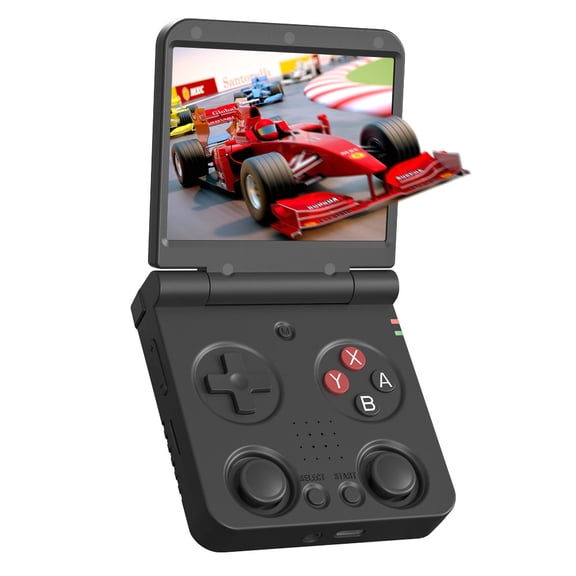 Miyoo Flip V2 Clamshell Retro Handheld, 3.5 Inch IPS Linux Portable Emulator for GBA N64, Gift for Him