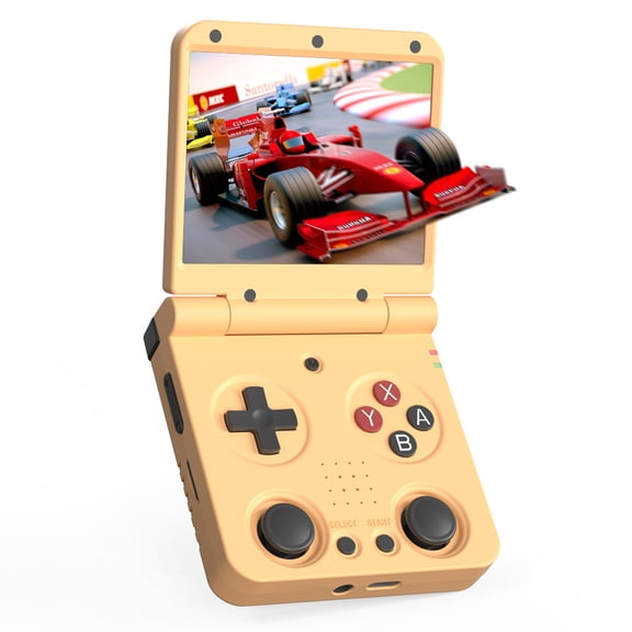 Miyoo Flip V2 Clamshell Retro Handheld, 3.5 Inch IPS Linux Portable Emulator for GBA N64, Gift for Him