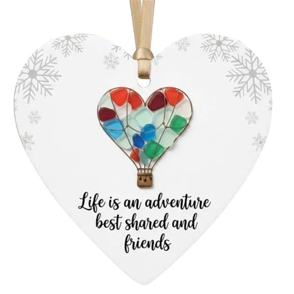 Miyuadkai Under 1 $, Heart-Shaped Friendship Pendant A, Heart Shaped Sun Hanging Ornament 12X12Cm Wall Decor for Friends Themed with Positive Message, 1 Acrylic Pendant