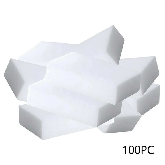 Miyuadkai 100 Extra Thick Magic Cleaning Sponges, 100 Pack Extra Thick Cleaning Sponges Reusable Eraser Sponge for All Kitchen Bathroom Furniture Leather Car Just Water Cleaner, Sponge*100