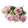 thumbnail image 1 of Miyuadkai 11.8" x 7.1" Artificial Silk Pink Flowers Home Decoration Bouquet ( 5 Count ), 1 of 10
