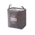 thumbnail image 1 of Miyuadkai 1PC Gray Thick Cotton Linen Storage Basket, Collapsible Hamper for Home Laundry Use, 1 of 2