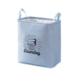 thumbnail image 1 of Miyuadkai 1PC Sky Blue Thick Cotton Linen Storage Bag, Laundry Hamper for Clothes Quilts Toys, 1 of 2