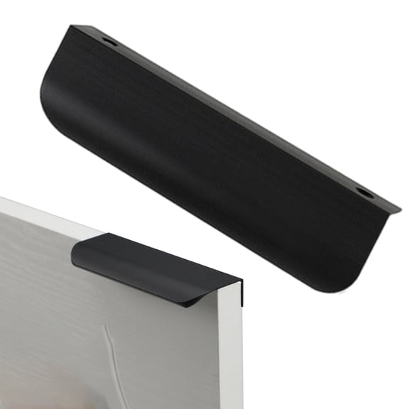 Miyuadkai 2 Pack Black Concealed Cabinet Finger Pulls, Metal Alloy Edge Pulls for Kitchen Cabinets and Dresser Drawers, Hidden Handle Hardware for Modern Furniture