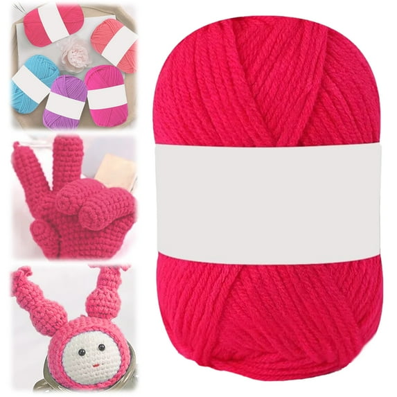 Miyuadkai 4-Ply Milk Cotton Wool Knitting Yarn B, 1 Pcs Soft Cotton Yarn Skeins for Diy Doll Sweater Hats Scarf Shawl, 1 Roll of Yarn