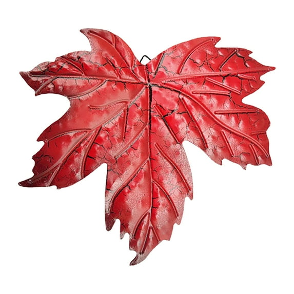 Miyuadkai Under 5 $, Wine Red Wrought Iron Maple Leaf Wall Sculpture, Set of 3 Fall Themed Garden Fence Decorations for Thanksgiving and Autumn Festival Home Decor