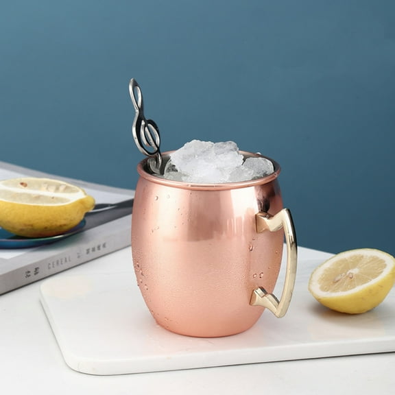 Miyuadkai Up To 65% Off Of~Moscow Mule Copper Mug – 18Oz Copper Plated Stainless Steel Cup for Cocktails, Iced Drinks, or Home Bar Use, Classic Design for Chilled Beverage Serving (1 Piece)