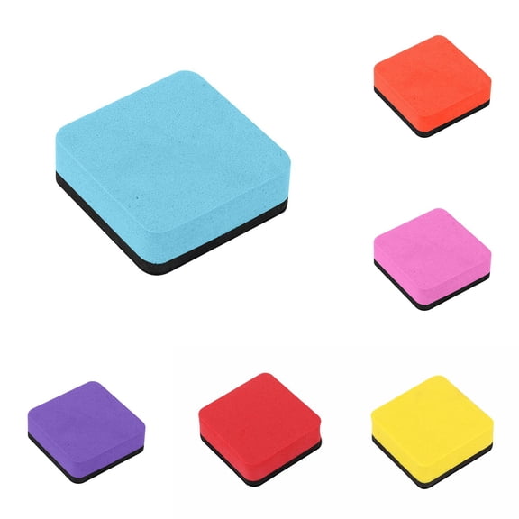 Miyuadkai 7 Pack Magnetic Whiteboard Dry Erase E-sers Chalkboard Cleansers for Classroom, School Supplies and Office (Square, 7 Color)