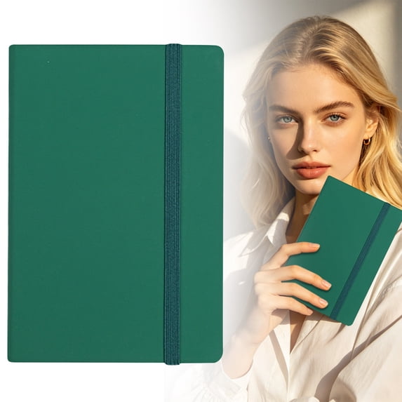Miyuadkai A6 Hard-cover Journal with pan Loop, Polished Colege Ruled Pocket Notebok for Everyday Use, 80 Sheets with pan Sleeve – Green