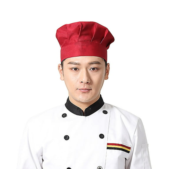 Clearance! Miyuadkai Apron Clearance Sleeve Chef Hat Adult Adjustable Baker Kitchen Cooking Chef Cap Red