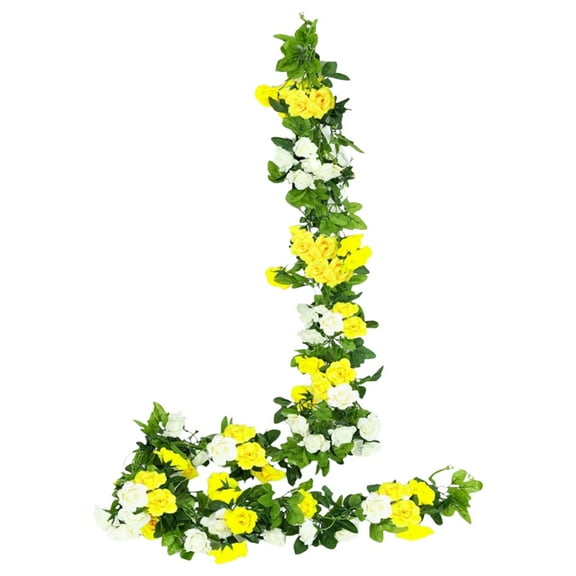 Miyuadkai Artificial Flower Multi-Headed Rose Vine Silk Flower Cja201211606 Plus Color, Hanging Rose for Wedding Garden Wall Decor Living Room Home Accent