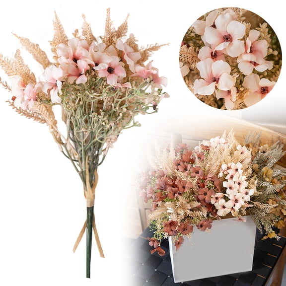 Miyuadkai Artificial Wildflower Bouquet, Fresh Keeping Fabric Flowers Decor for Room Natural Touch, Faux Wild Flower Arrangement for Home Vase