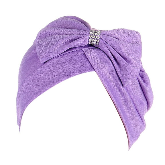 Miyuadkai Baseball Caps Braid Head Turban Bohemian Bowknot Turban Ethnic Wrap Cover Cap Headwear Hair Hat Cap Heardband Accessory Purple