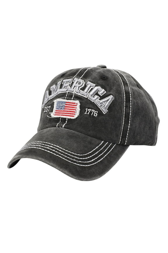 Baseball Caps Caps With American Men's Women's Baseball Sports Worn Holes Flag Sun Hats And Washed And Baseball Caps Accessory Black
