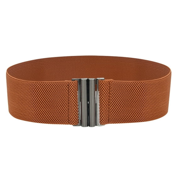 Miyuadkai Belt Buckle Stretch Dress Belt Lady Elastic Waist Wide Belts Women Wide Fashion Belt Accessory Khaki