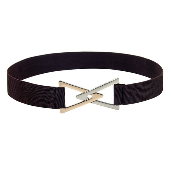 Miyuadkai Belt Women Buckle Waist Elastic Wide Belt Stretch Fashion Lady Dress Belts Wide Belt accessories Coffee