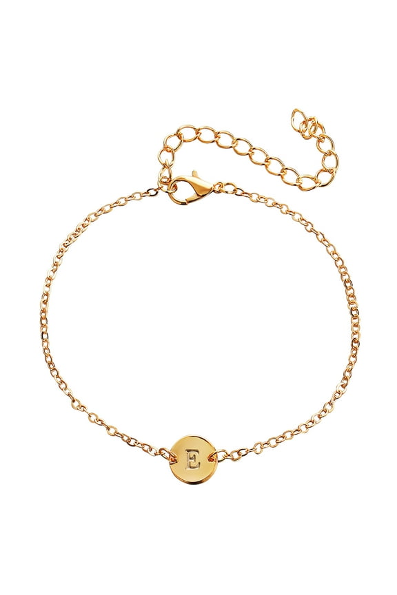 Bracelets Fashion Women Gift 26 English Letter Name Chain Pendant Bracelet Jewelry Jewelry E One Size