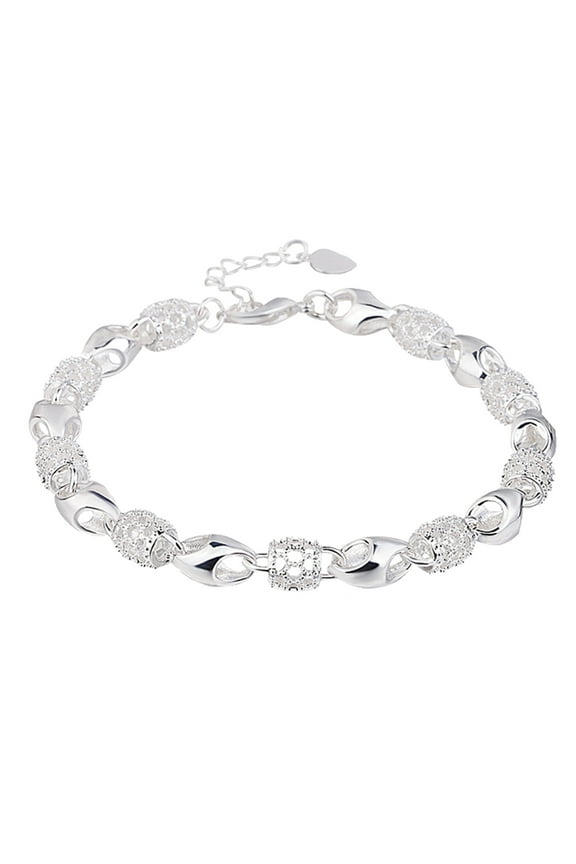 Bracelets Plated 925 Silver Fashion Hollow Women's Bracelet Wrist Bangle Girls Accessories Holiday Gifts Jewelry Silver One Size