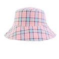 thumbnail image 1 of Miyuadkai Bucket Hat Clearance Unisex Double Side Wear Reversible Bucket Hat Trendy Cotton Twill Canvas Sun Fishing Hat Fashion Cap Accessories Pink, 1 of 2