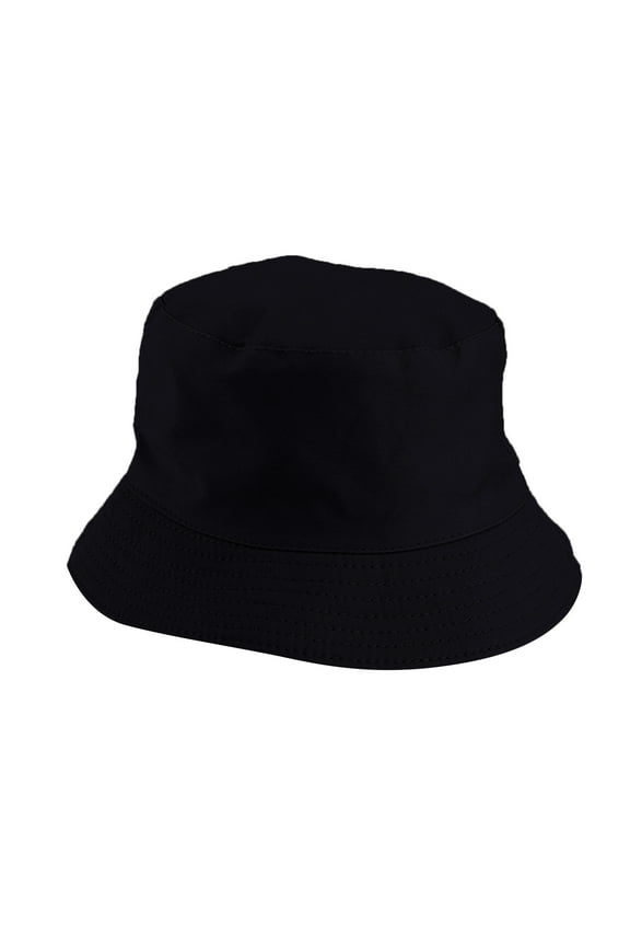 Bucket Hats Unisex Double Side Wear Reversible Bucket Hat Trendy Cotton Twill Canvas Sun Fishing Hat Fashion Cap Accessory Black