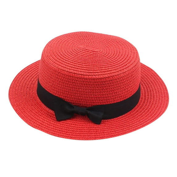Miyuadkai Caps Solid Beach Sun Top Hat Summer Hat Ladies Women's Visor Sun Baseball Caps Accessory Red