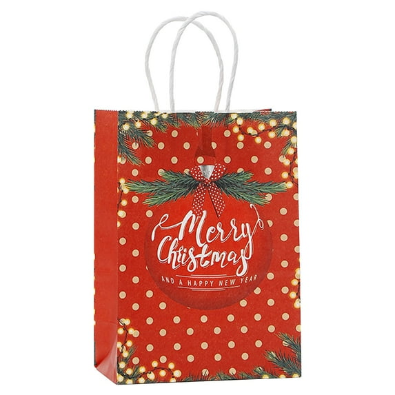 Miyuadkai Christmas Gift Packaging Bags, Christmas Bags Small Size Paper Bags with Handle for Holiday, Drawstring Christmas Gift Bags, a Gift Bags Bulk Packaging Bag