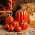 thumbnail image 1 of Miyuadkai Claerance! 7-Piece Thanksgiving Artificial Pumpkin Set - Gold Color Option, Perfect for Fall and Halloween Home Decorations, 1 of 5
