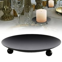 Miyuadkai Claerance! American Style Wrought Iron Candlestick - Black, Plate Candle Holder Gold Decorative Pillar Candle Holder Candle Stand for Wax Candles