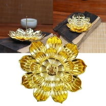 Miyuadkai Claerance! Incense Tray B Golden Lotus Style (Large), Stick Incense Burner Incense Holder for Stick/Coil/ Incense with Ash Catcher